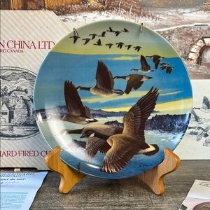 Vtg Dominion China Southward Bound Decorative Plate Canadian Geese 1987 OG Box